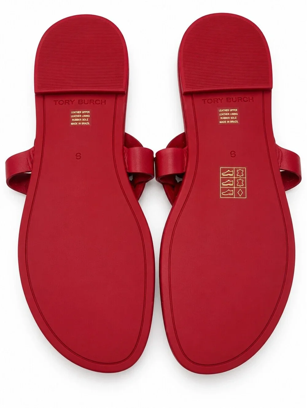 NIB Tory Burch Miller Thong Sandal Red Leather Logo Women’s Size 6